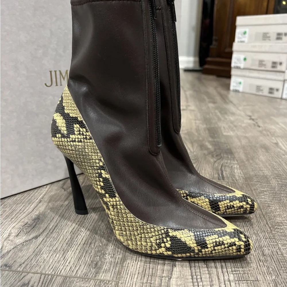 Jimmy Choo Brax Boots in Brown Snake Size 36/ 6